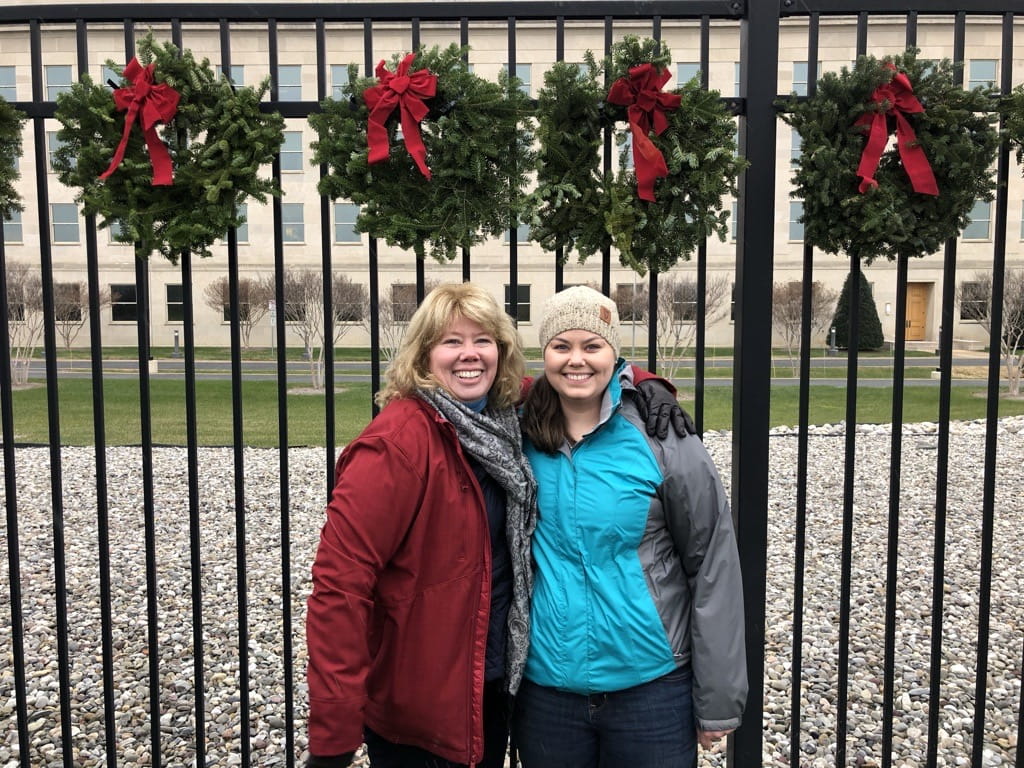 Cary in front of the Pentagon with Wreaths Across America