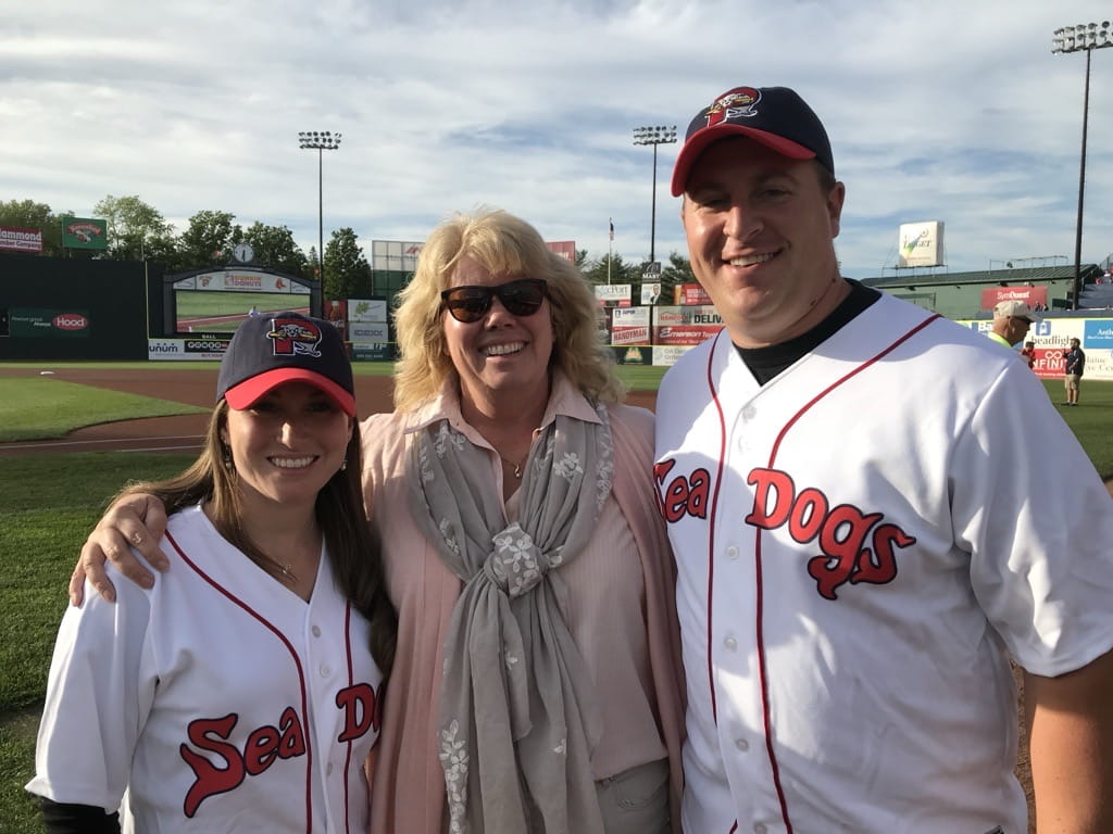 Cary with Starting 9 at the Sea Dogs with two JMG educators